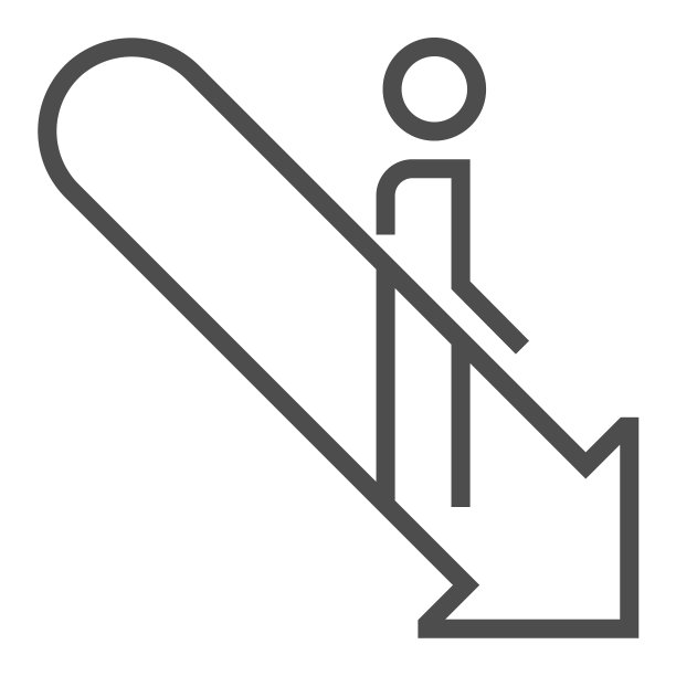 自动扶梯方形线条矢量图标图片下载