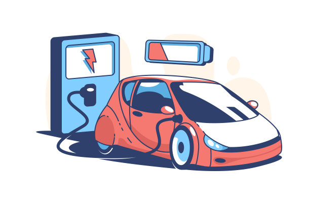 红色的电动汽车图片下载