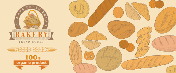 面包房，篮子里的面包图片下载