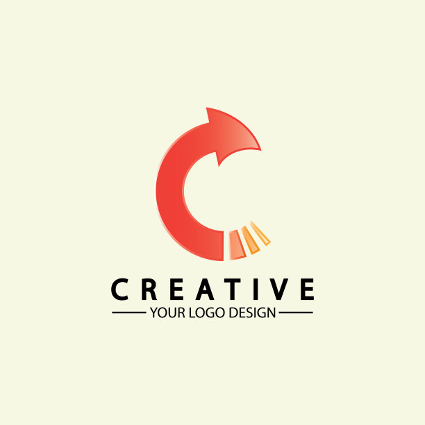 字母c箭头标志图标设计模板图片下载