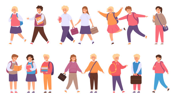 学生们上学快乐，孩子们在图片下载