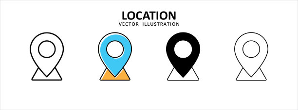 地图引脚位置共享点图标矢量插图简单的平面设计图片下载