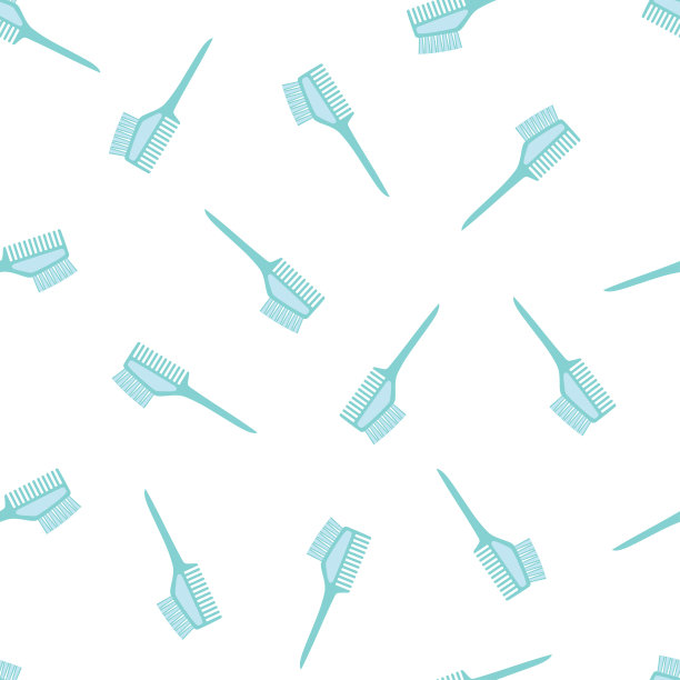 无缝图案用染发梳配发刷图片下载