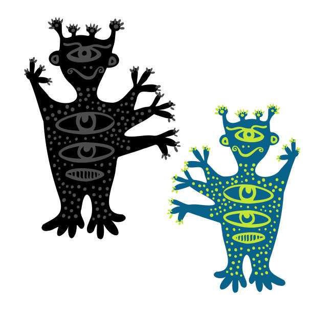 孤立的彩色和黑白图片下载