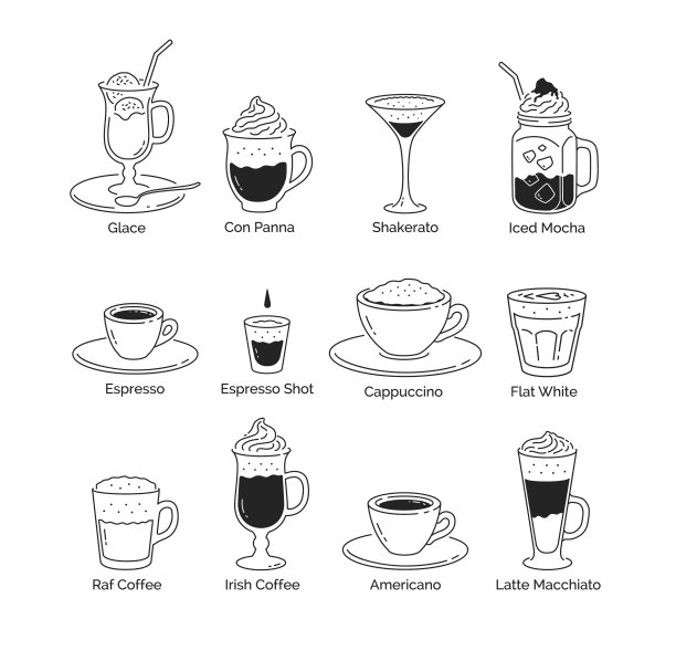 线条艺术咖啡杯图片下载