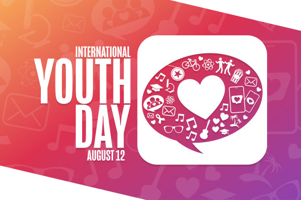 国际青年节。8月12日。节日的概念。模板的背景，旗帜，卡片，海报与文字题词。向量EPS10插图。图片下载