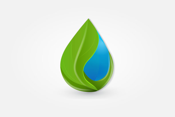 滴水树叶生物健康自然的身份名片图片下载