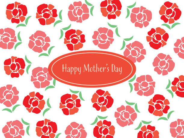 红色背景的康乃馨母亲节。图片下载