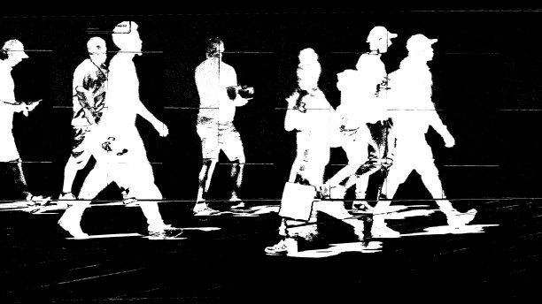 垃圾剪影的城市行人。图片下载