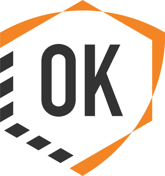 首字母ok盾六角形标志模板图片下载