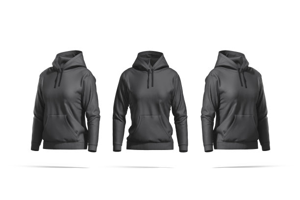 空白黑人妇女运动帽衫模型，正面和侧面的观点图片下载