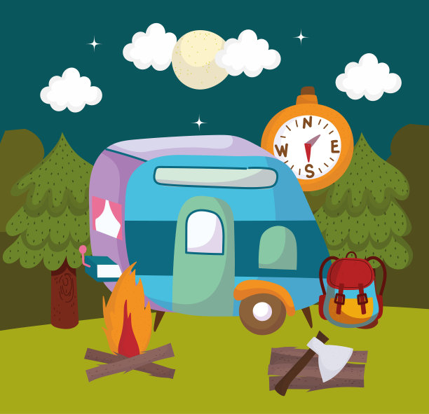 野营露营者晚上图片下载