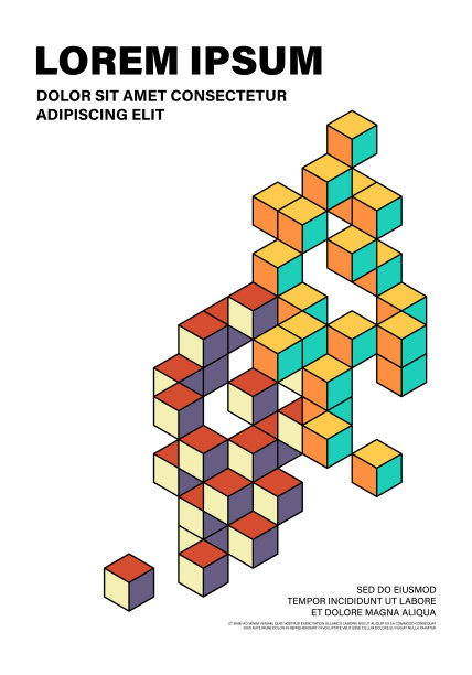 抽象现代艺术等距几何形状图片下载