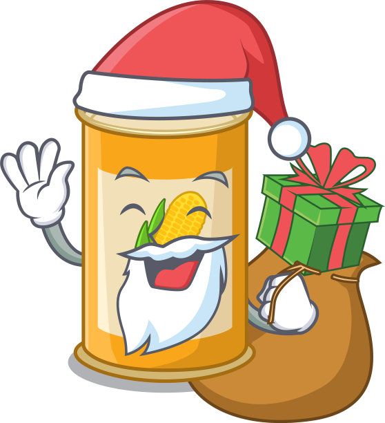 卡通设计玉米锡圣诞老人过圣诞节图片下载