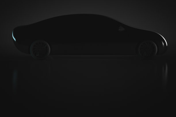 难以辨认的黑色轿车。汽车行业的话题图片下载