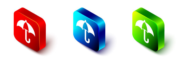 等距经典优雅的打开伞图标图片下载