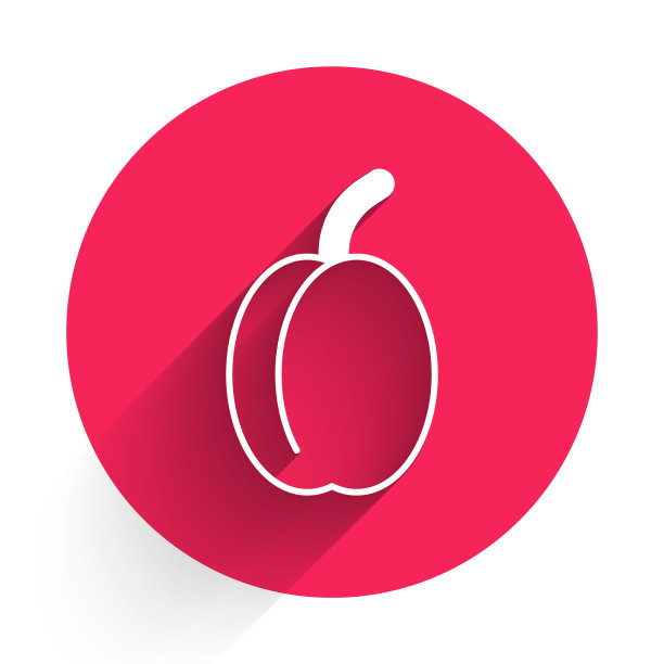 白梅果图标孤立白色背景图片下载