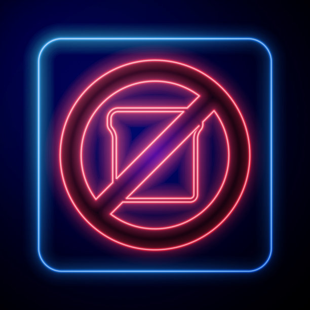 发光氖气无谷蛋白谷物图标孤立图片下载