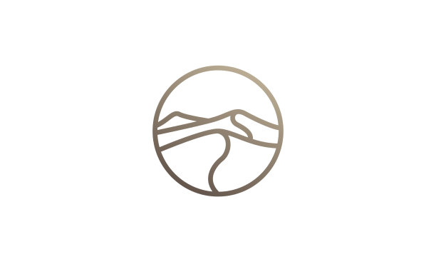 现代形状的线条沙漠上的圆形标志符号图片下载