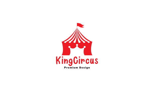 皇冠与马戏团标志符号图标图形设计图片下载
