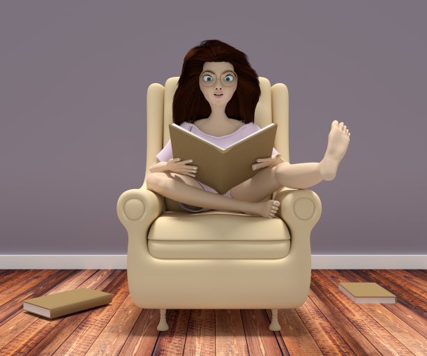 可爱的小女孩正在看书图片下载