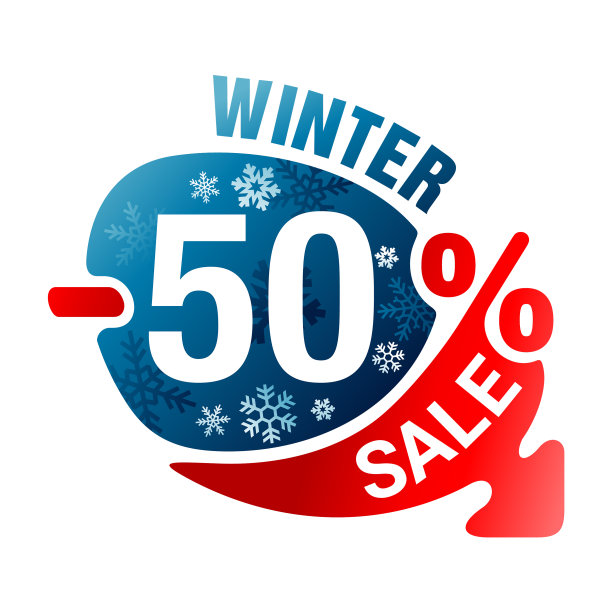 冬季促销五折贴纸模板图片下载