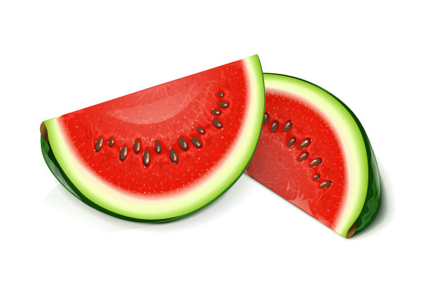 西瓜。绿色多汁的水果。矢量插图。图片下载