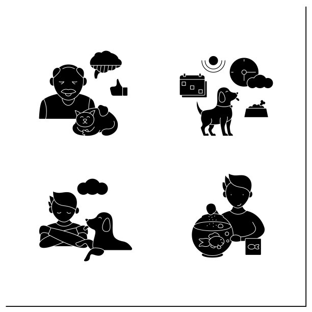 宠物福利标志图标集图片下载