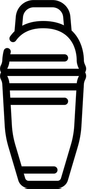鸡尾酒摇酒器调酒师线条图标图片下载
