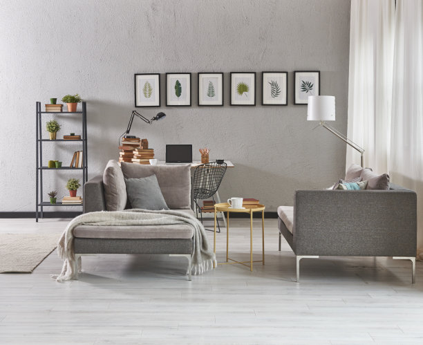 现代家居室内客厅和工作室风格设计图片下载