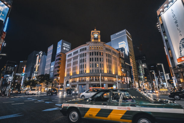 东京银座的夜景图片下载