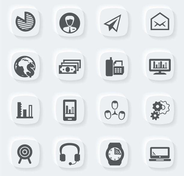 业务管理和人力资源图标集图片下载