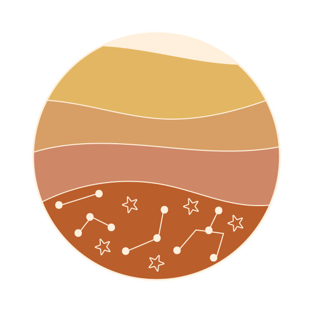 当代抽象装饰元素与景观。矢量插图。图片下载