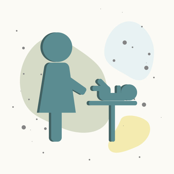 母亲和婴儿矢量图标。婴儿护理室标志。母亲和孩子的房间在白色孤立的背景。图片下载