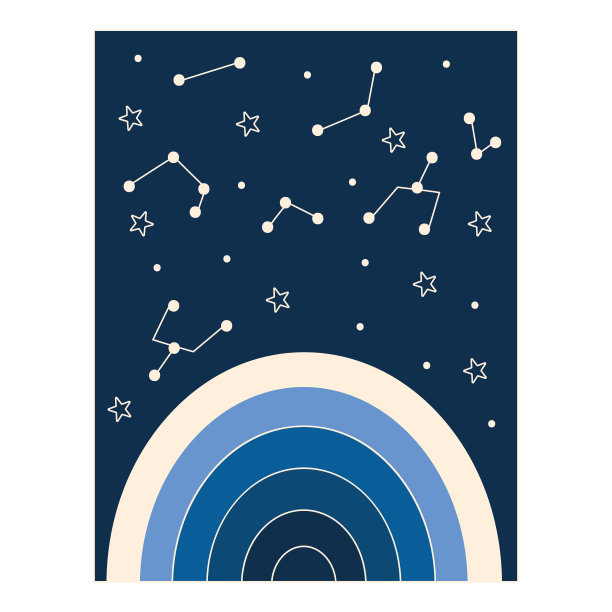 在夜晚用风景打印。当代装饰墙。矢量插图。图片下载