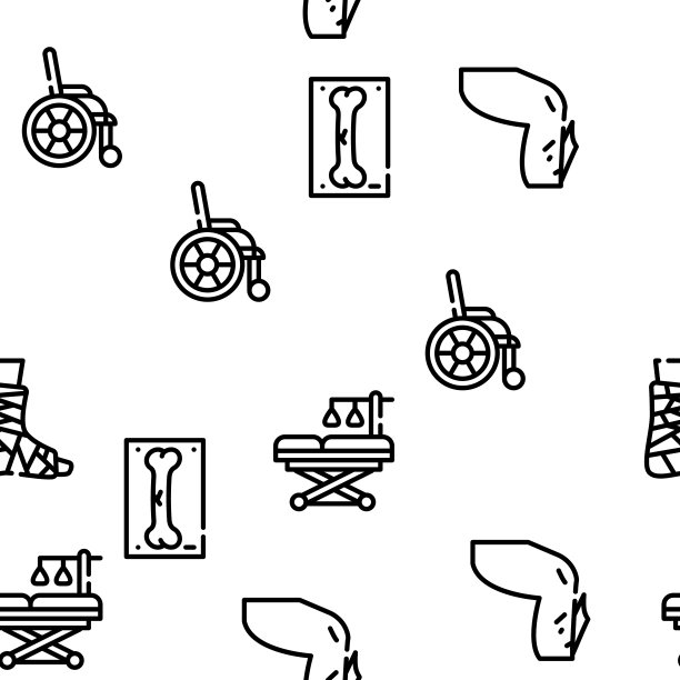 骨折事故向量无缝模式图片下载