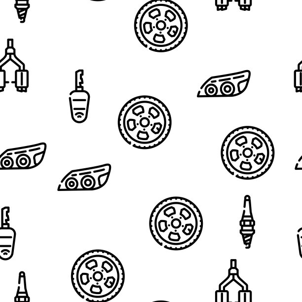 汽车车辆细节矢量无缝模式图片下载