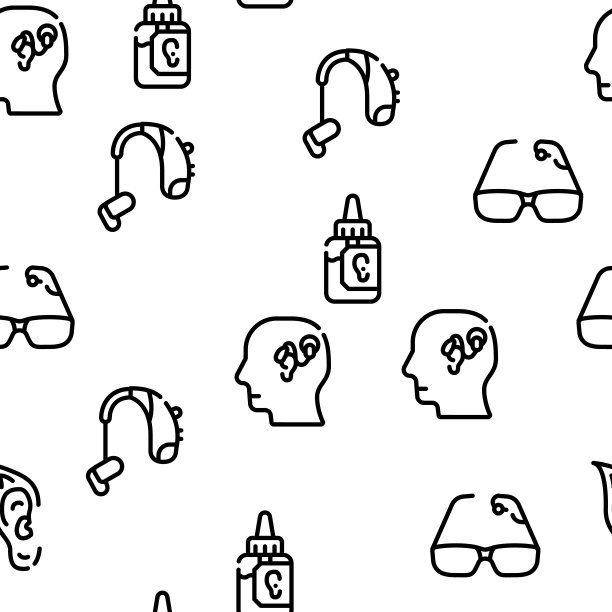 听力设备矢量无缝模式图片下载