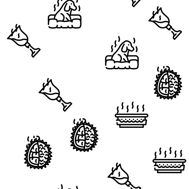 嗅觉感觉和感觉向量无缝模式图片下载