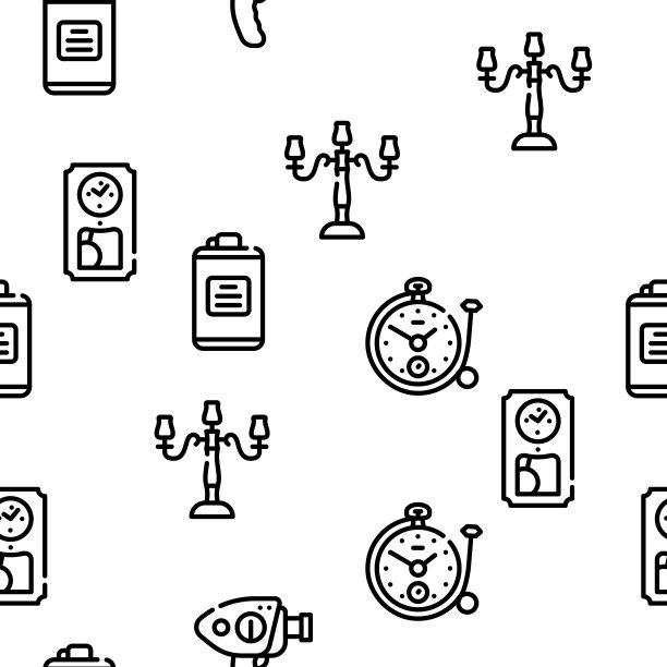 复古材料设备矢量无缝模式图片下载