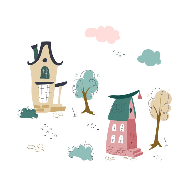 矢量魔法房屋装饰图片下载