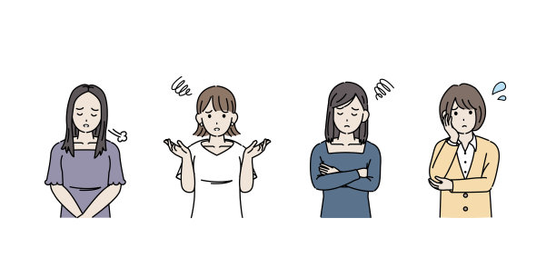 年轻女子烦恼烦恼的例证图片下载
