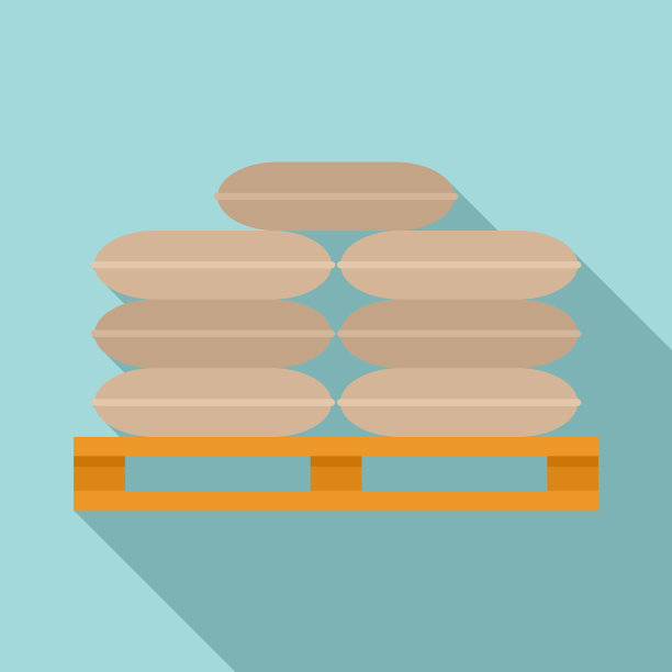 面粉袋托盘图标平坦风格图片下载