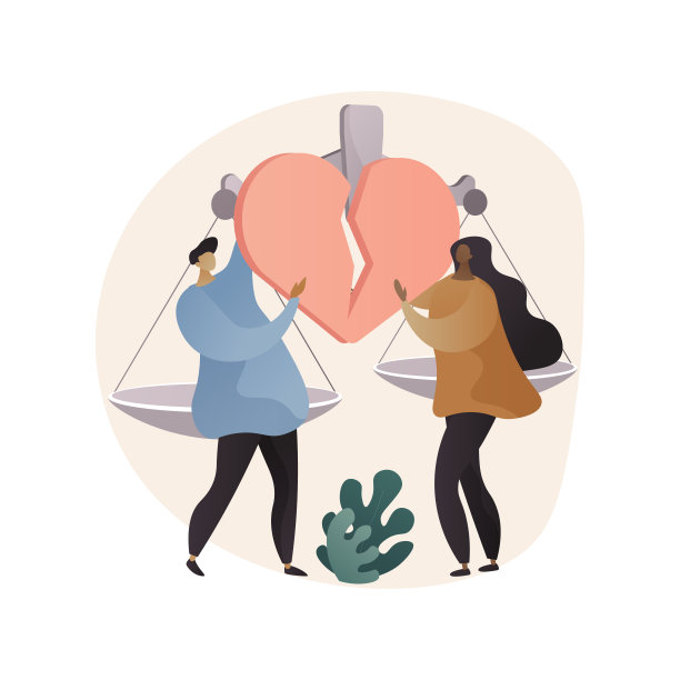 离婚抽象概念矢量说明。图片下载