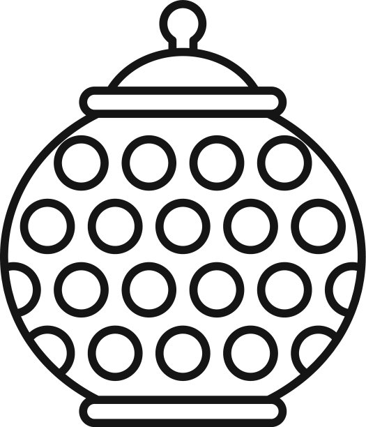 美食陶罐图标轮廓风格图片下载