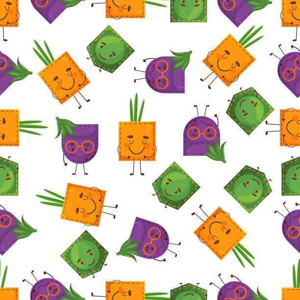 图案蛋，豌豆，洋葱形状的补丁口袋图片下载