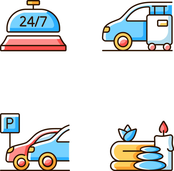 酒店服务RGB颜色图标设置图片下载