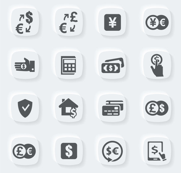 货币兑换图标集图片下载