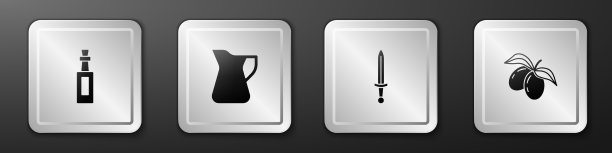 集瓶橄榄油中世纪剑和图片下载