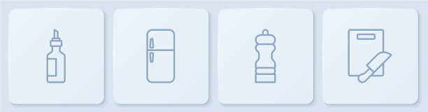 设瓶装橄榄油、胡椒冰箱图片下载